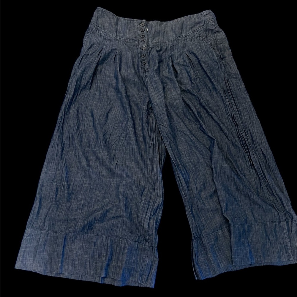 Wayward Fancies by eShakti Women’s Wide-Leg Chambray Culottes – Size 2X / 20W